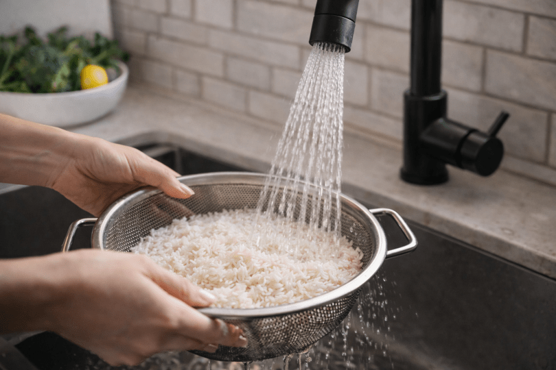 Washing rice