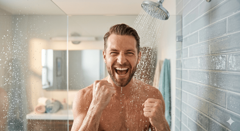 Pumped about showering